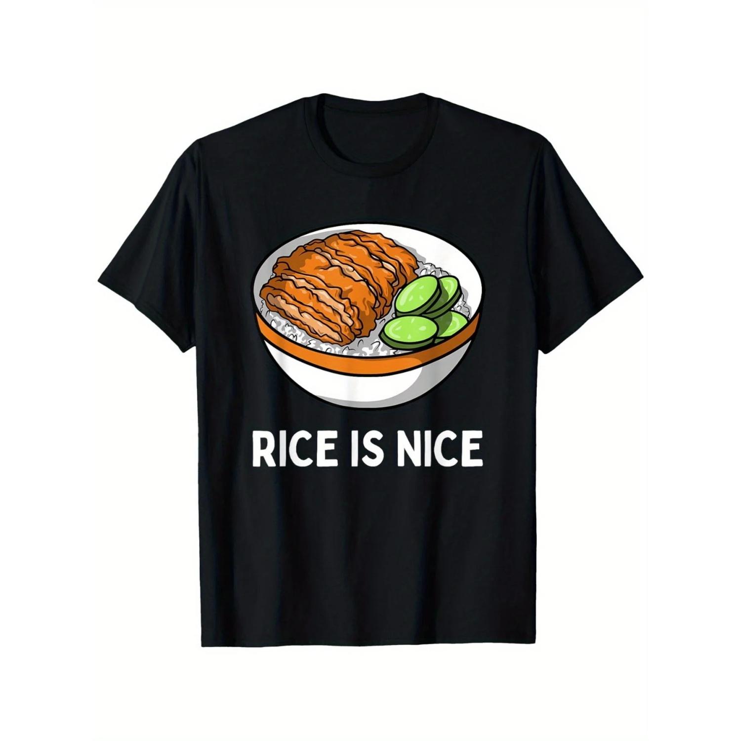 Rice and letter print short-sleeved T-shirt casual and versatile style suitable for daily wear and going out in summer S чёрный
Rice and letter print short-sleeved T-shirt casual and versatile style suitable for daily wear and going out in summer S чёрный