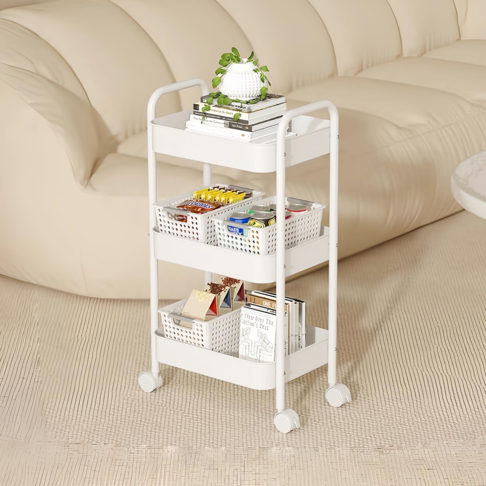 WoRefCra Kitchen Cart Storage Rack with Slim Pet Bottle Small Item Kitchen Spice White Casters, 3-Tier, All-Steel Construction, Rustproof, Rack, белый
WoRefCra Kitchen Cart Storage Rack with Slim Pet Bottle Small Item Kitchen Spice White Casters, 3-Tier, All-Steel Construction, Rustproof, Rack, белый