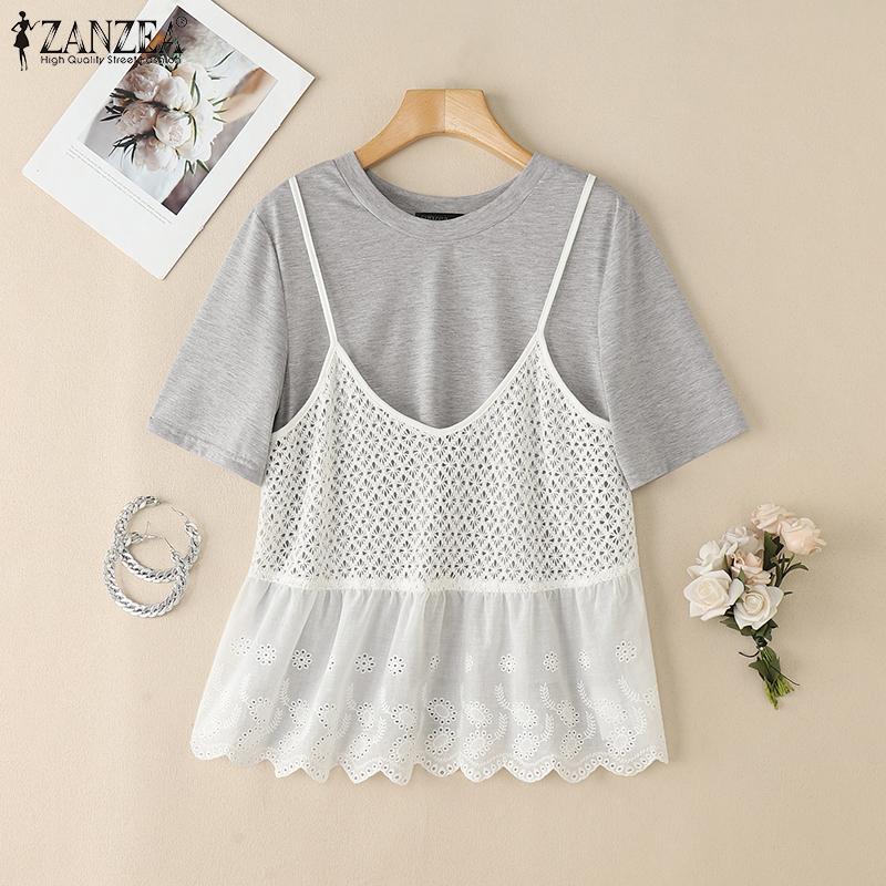 ZANZEA Women Casual Round Neck Summer Patchwork Short Sleeve T-Shirts 5XL рожевий
ZANZEA Women Casual Round Neck Summer Patchwork Short Sleeve T-Shirts 5XL рожевий