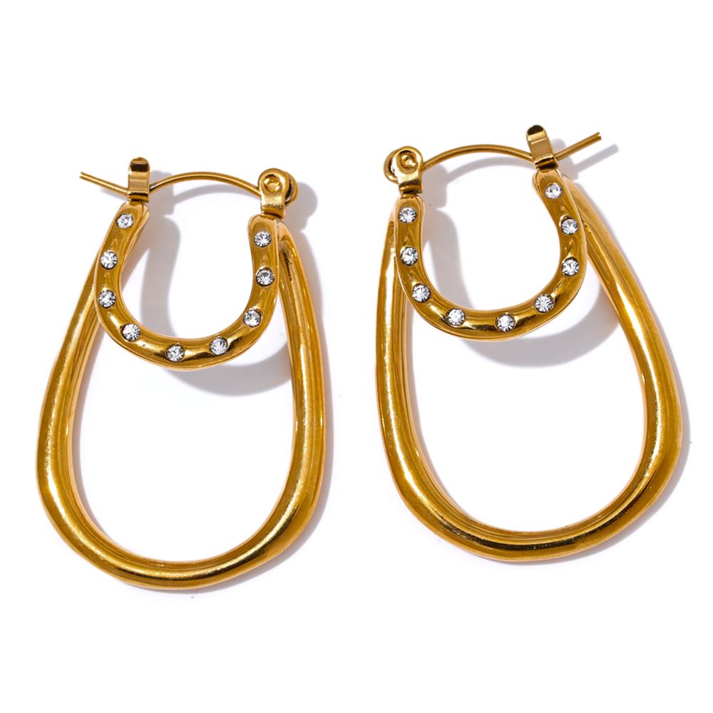 Yhpup Fashion Inlaid Zircon Stainless Steel Oval Hollow Hoop Earrings High Quality Gold Color Exquisite Ear Jewelry Gift
Yhpup Fashion Inlaid Zircon Stainless Steel Oval Hollow Hoop Earrings High Quality Gold Color Exquisite Ear Jewelry Gift