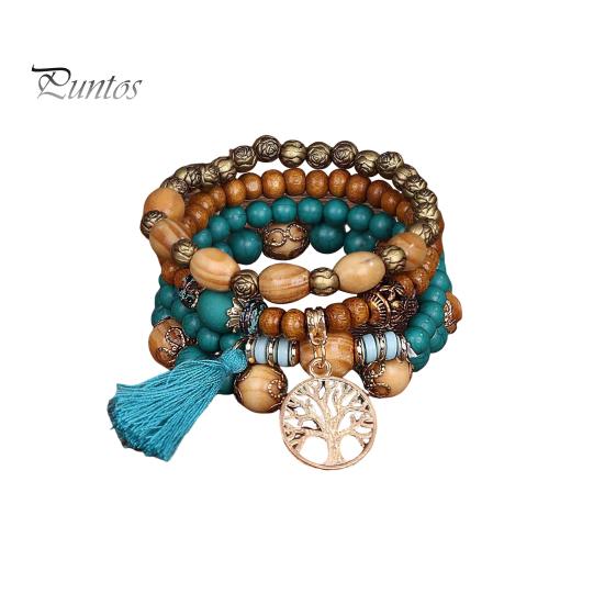Набор из 4 браслетов, деревянные бусины, кисточка и подвеска в виде дерева, ретро-стиль с регулируемым эластичным шнуром, разноцветный браслет для повседневной официальной одежды
Набор из 4 браслетов, деревянные бусины, кисточка и подвеска в виде дерева, ретро-стиль с регулируемым эластичным шнуром, разноцветный браслет для повседневной официальной одежды