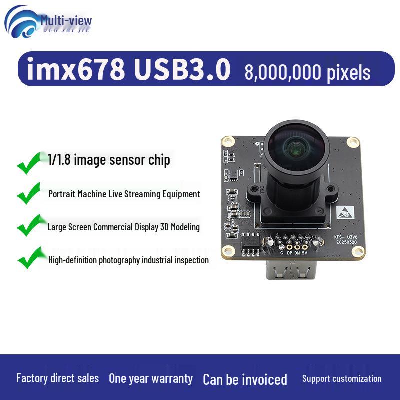 8-мегапиксельный 4K USB 3.0 Модуль Камеры, 60 кадров/сек, IMX678, Без Драйверов для Android и Linux Bare Board (No Lens or Cables)
8-мегапиксельный 4K USB 3.0 Модуль Камеры, 60 кадров/сек, IMX678, Без Драйверов для Android и Linux Bare Board (No Lens or Cables)