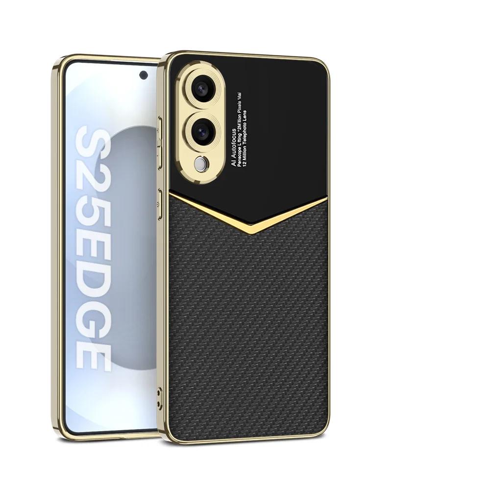 Luxury Leather Electroplating Frame S25 Edge Phone Case for Samsung Galaxy S25 Ultra S24 S23 Soft Shockproof Protection Cover Galaxy S23 Ultra
Luxury Leather Electroplating Frame S25 Edge Phone Case for Samsung Galaxy S25 Ultra S24 S23 Soft Shockproof Protection Cover Galaxy S23 Ultra