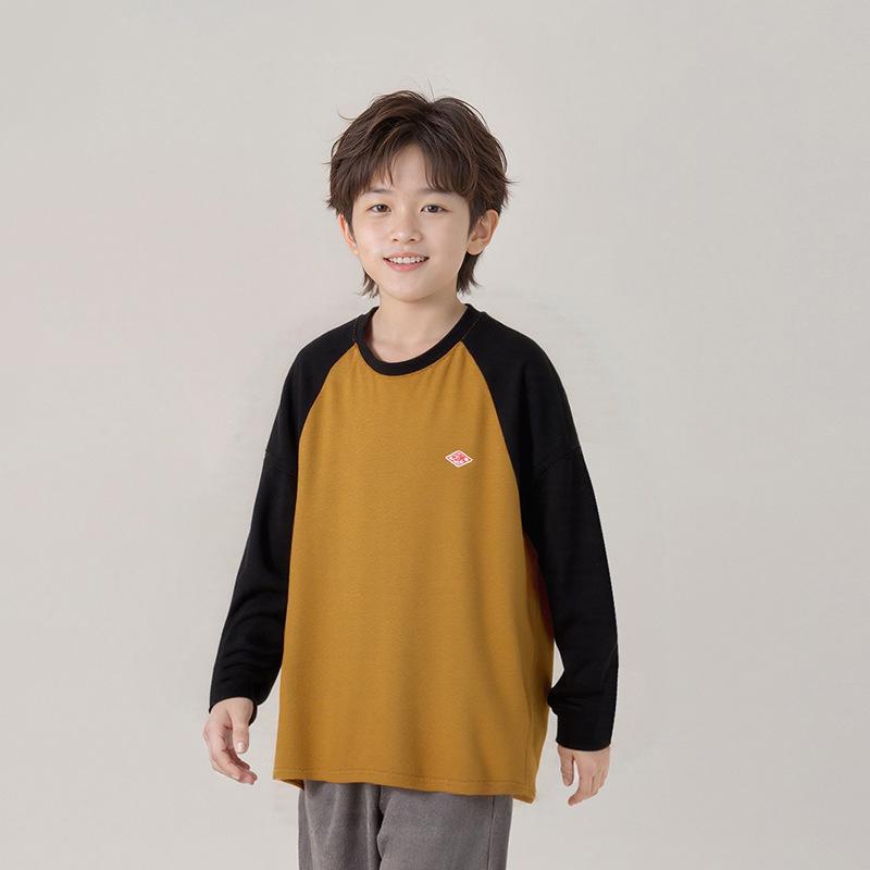 Korean-Style Kids Long-Sleeve Color Block T-shirt - Pure Cotton Boys Base Layer with Small Logo (Autumn/Winter) 130 cm
Korean-Style Kids Long-Sleeve Color Block T-shirt - Pure Cotton Boys Base Layer with Small Logo (Autumn/Winter) 130 cm