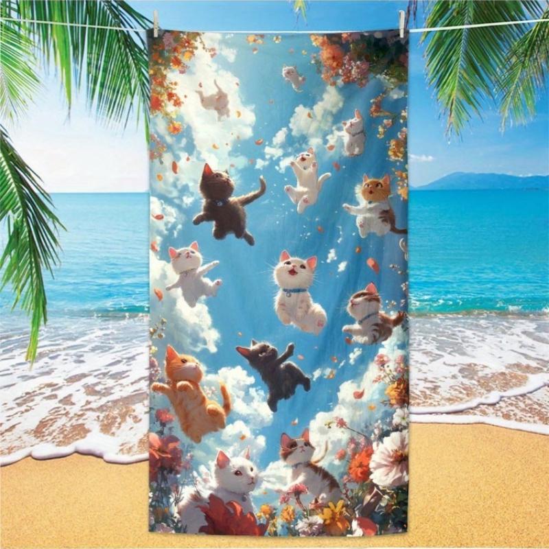 1pc Whimsical Cats & Clouds Print Microfiber Beach Scarf - Lightweight Quick-Dry Sand-Resistant Versatile Blanket & Towel, Cute W40*H60(CM)
1pc Whimsical Cats & Clouds Print Microfiber Beach Scarf - Lightweight Quick-Dry Sand-Resistant Versatile Blanket & Towel, Cute W40*H60(CM)