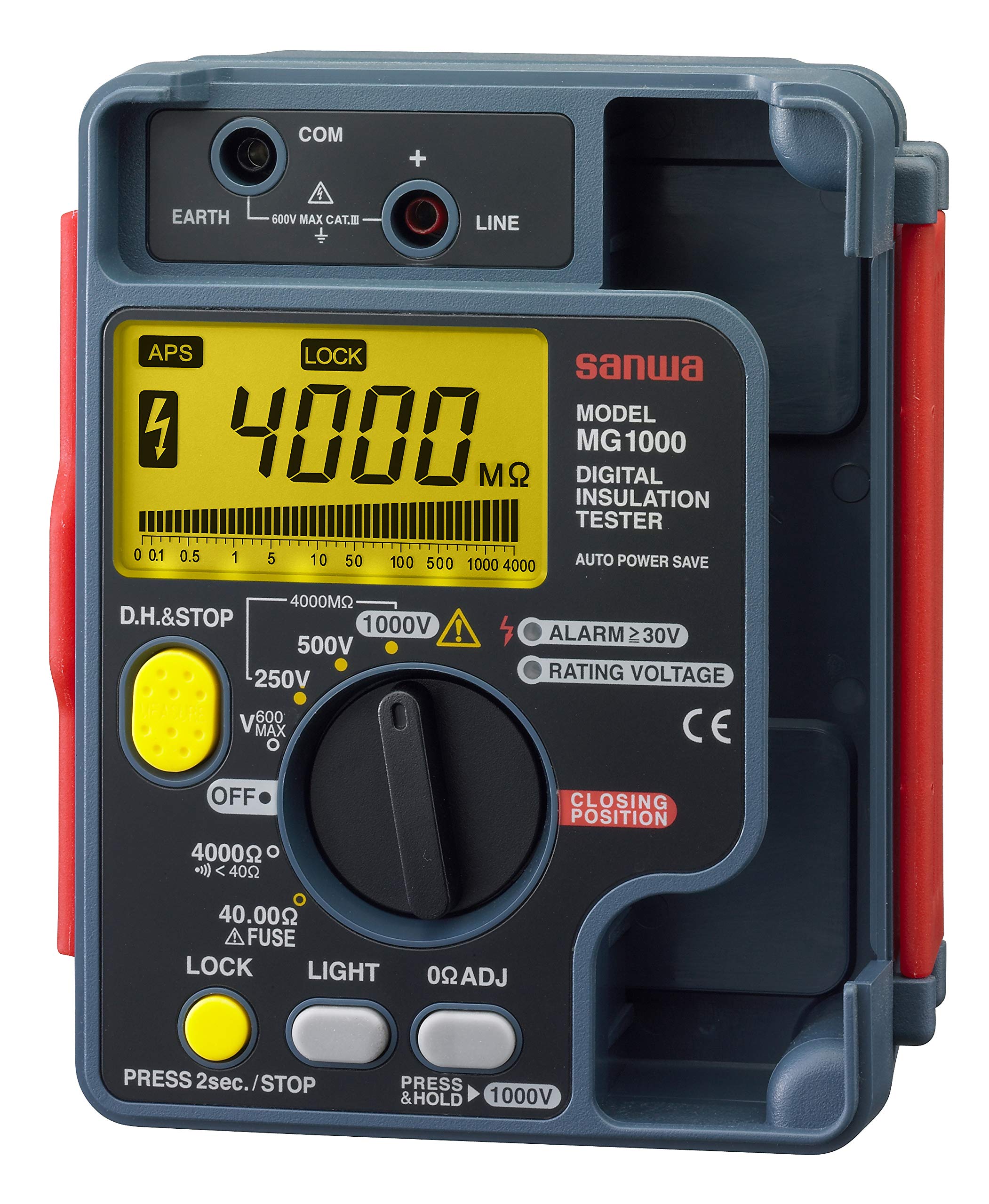 Sanwa Electric Meter SANWA Digital Insulation Resistance Meter MG1000 1000V/500V/250V
Sanwa Electric Meter SANWA Digital Insulation Resistance Meter MG1000 1000V/500V/250V