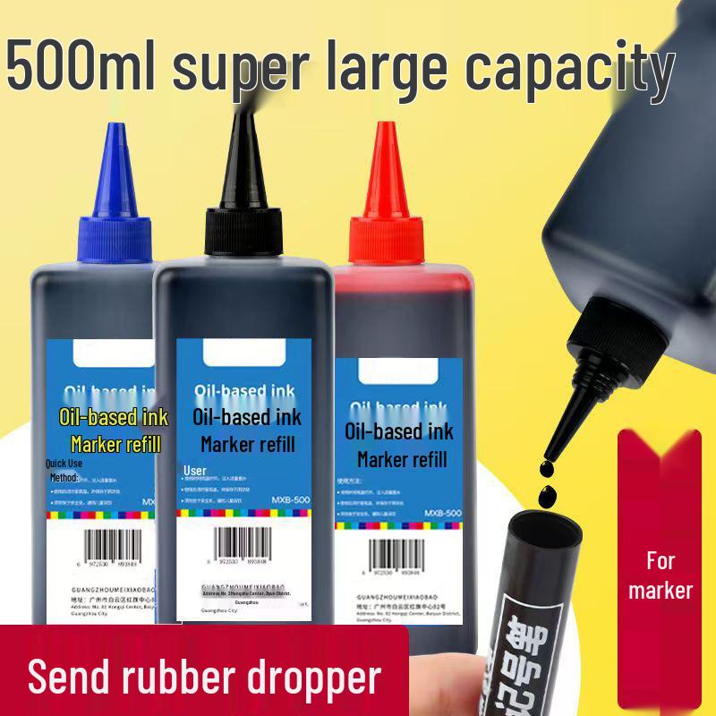 Large Capacity Waterproof Black and Red/Blue Oily Fine Liner Refill Ink for Broad Tip Markers Blue Refill 500ml
Large Capacity Waterproof Black and Red/Blue Oily Fine Liner Refill Ink for Broad Tip Markers Blue Refill 500ml