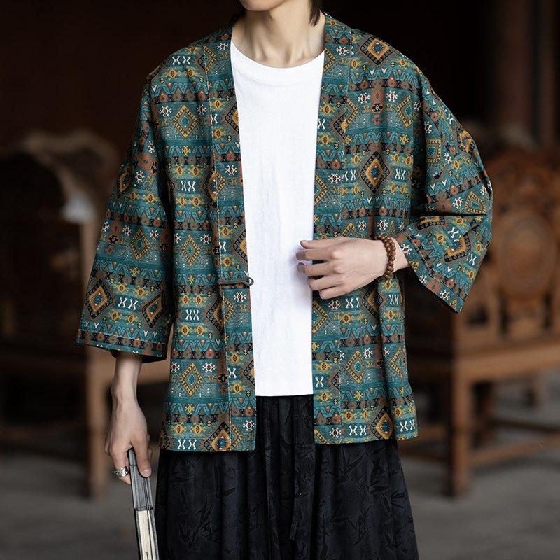 Mens Ethnic Print Kimono Style Open Front Jacket M зелений
Mens Ethnic Print Kimono Style Open Front Jacket M зелений