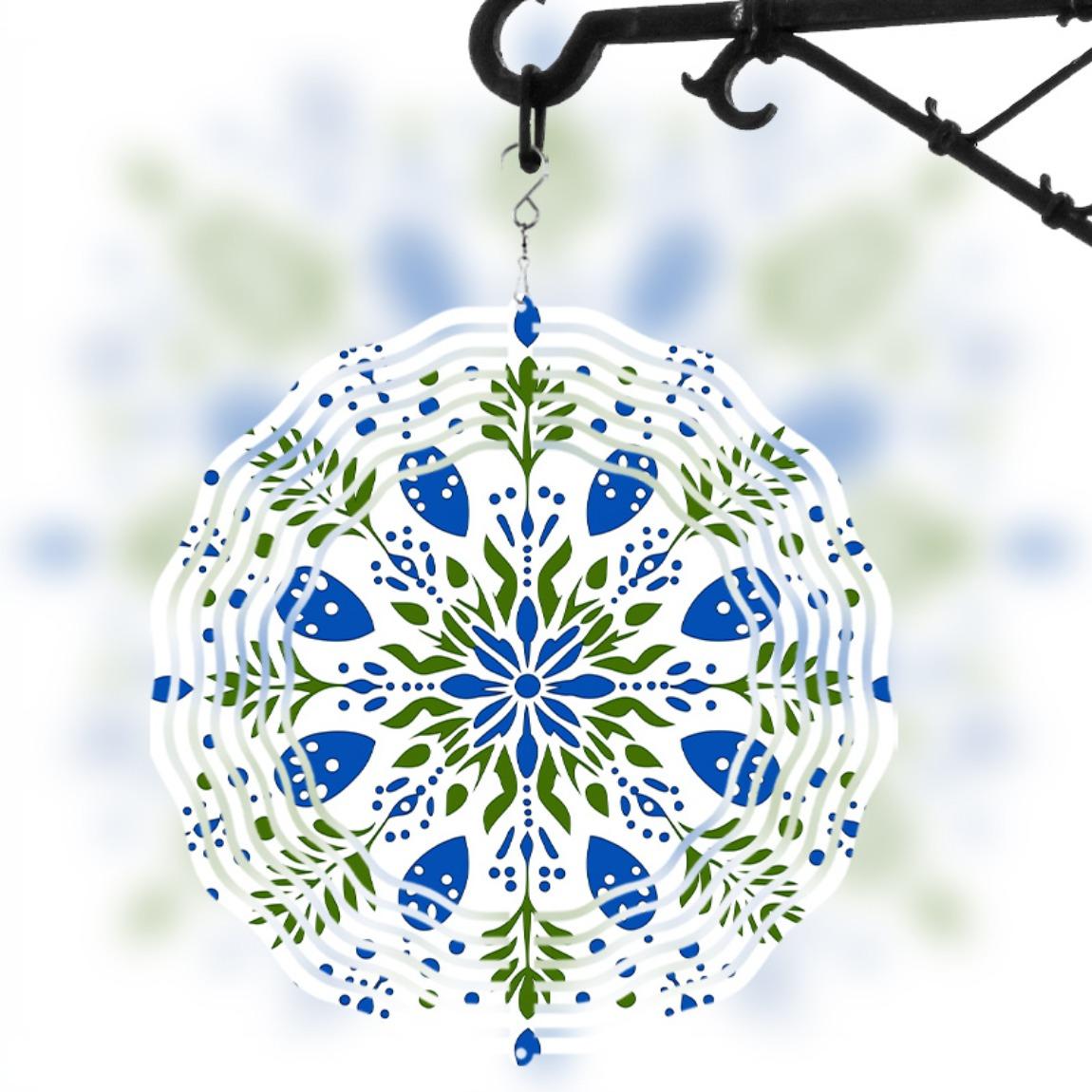 Bohemian Style Kinetic Wind Chime Metal Indoor Outdoor Hanging Decor Blue Green Floral Design Garden Patio Balcony Window Decoration All Season 01A
Bohemian Style Kinetic Wind Chime Metal Indoor Outdoor Hanging Decor Blue Green Floral Design Garden Patio Balcony Window Decoration All Season 01A