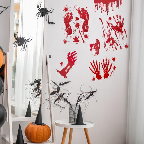 9 шт. наклейки на Хэллоуин, отпечаток руки, легко установить, уникальные наклейки на окна, украшение автомобиля для Хэллоуина, вечеринки 
9 шт. наклейки на Хэллоуин, отпечаток руки, легко установить, уникальные наклейки на окна, украшение автомобиля для Хэллоуина, вечеринки