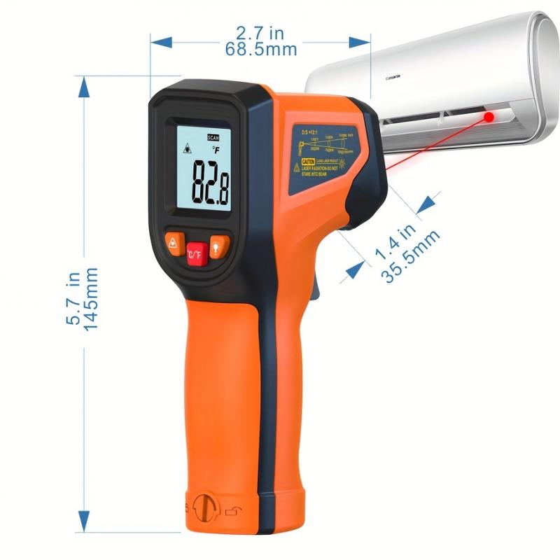 Infrared Thermometer Gun Handheld Heat Temperature Gun for Cooking Tester Pizza Oven Grill & Engine - Laser Surface Temp
Infrared Thermometer Gun Handheld Heat Temperature Gun for Cooking Tester Pizza Oven Grill & Engine - Laser Surface Temp