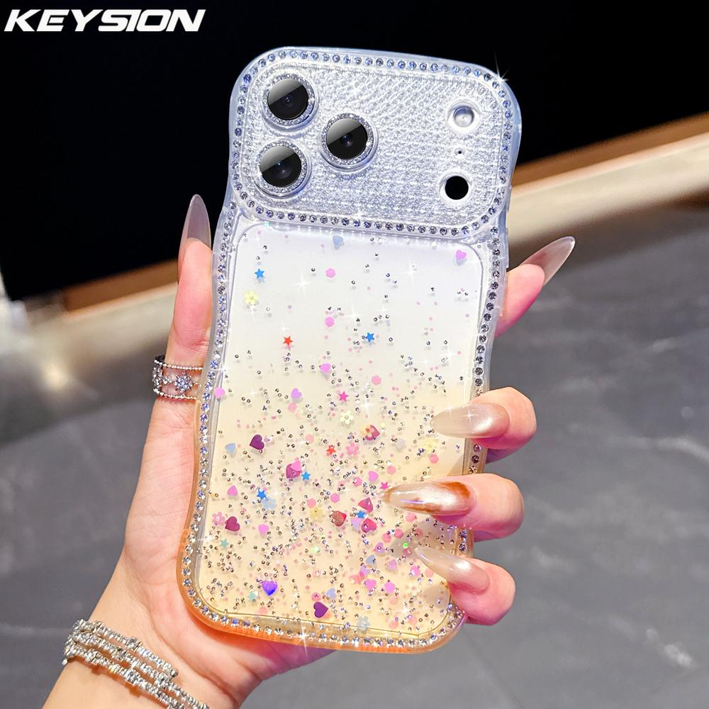 KEYSION Gradient Transparent Glitter Jewelle Phone Case for iPhone 13 14 15 16 17 Pro Max 17 Air 16 Plus Lens Protector Shockproof Back Cover for iPhone 13 Pro Max помаранчевий
KEYSION Gradient Transparent Glitter Jewelle Phone Case for iPhone 13 14 15 16 17 Pro Max 17 Air 16 Plus Lens Protector Shockproof Back Cover for iPhone 13 Pro Max помаранчевий