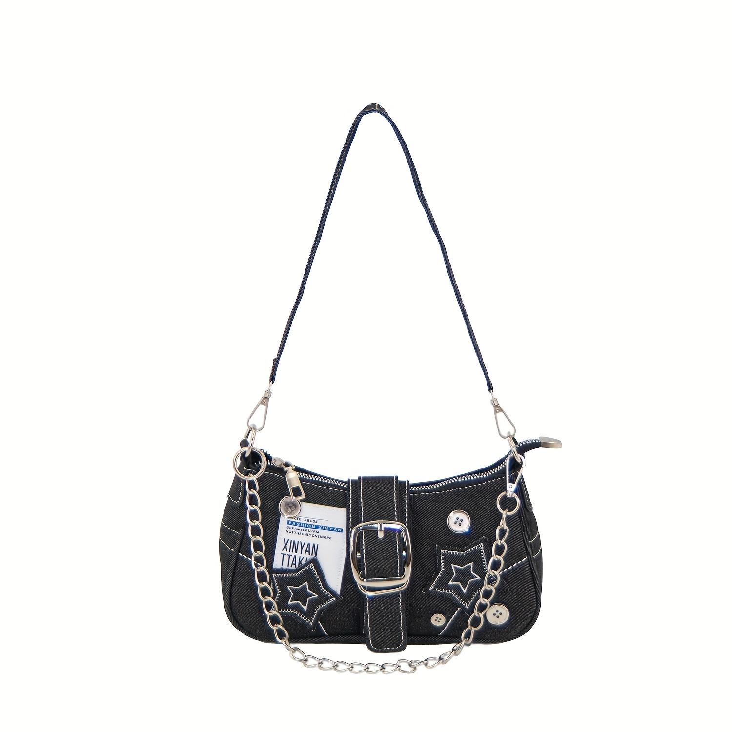 Purse, Vintage Women Black Style Handbag, Punk Shoulder Purse, Top Handle, Compact Gothic Wandering, Trendy Armpit Purse, Stylish Wallet чорний
Purse, Vintage Women Black Style Handbag, Punk Shoulder Purse, Top Handle, Compact Gothic Wandering, Trendy Armpit Purse, Stylish Wallet чорний