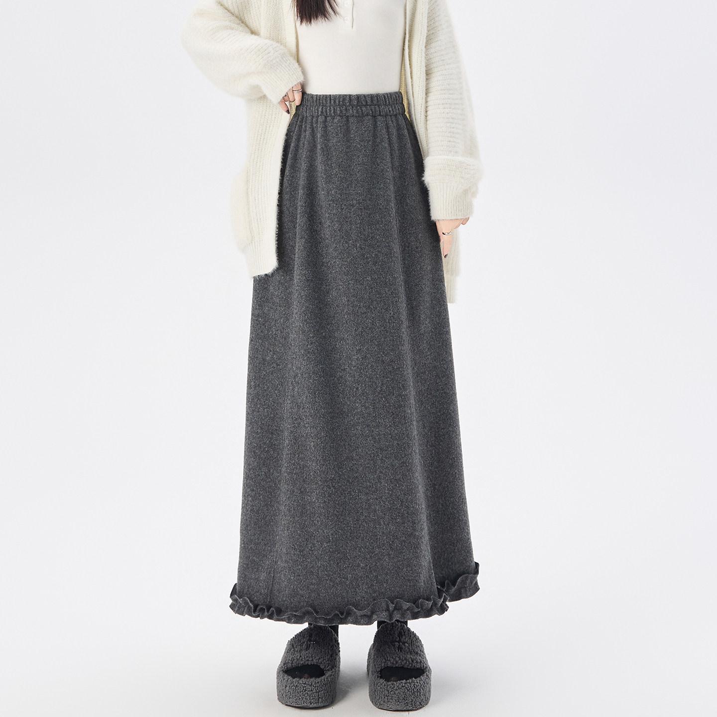 Women s Gray Woolen A-Line Long Skirt - Plus Velvet, Thick, Elastic High Waist, Autumn/Winter, Casual Ruffle Design Small светло-серый
Women s Gray Woolen A-Line Long Skirt - Plus Velvet, Thick, Elastic High Waist, Autumn/Winter, Casual Ruffle Design Small светло-серый