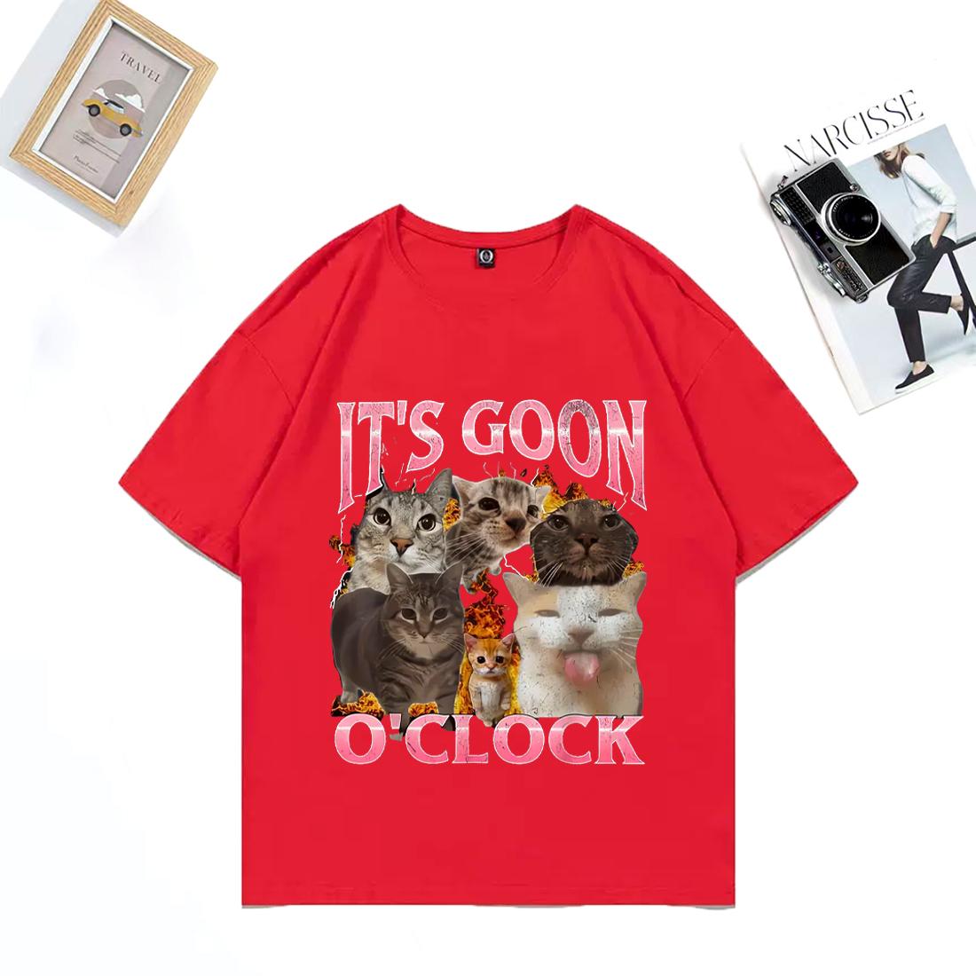 Funny IT s GOON O CLOCK cat Graphics T Shirt Men Women Casual Hip Hop streetwear T-shirt Cotton Short Sleeve Oversized clothes M
Funny IT s GOON O CLOCK cat Graphics T Shirt Men Women Casual Hip Hop streetwear T-shirt Cotton Short Sleeve Oversized clothes M