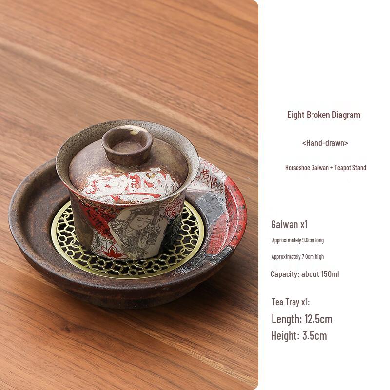 Vintage Hand-Painted Ceramic Gaiwan Set
Vintage Hand-Painted Ceramic Gaiwan Set
