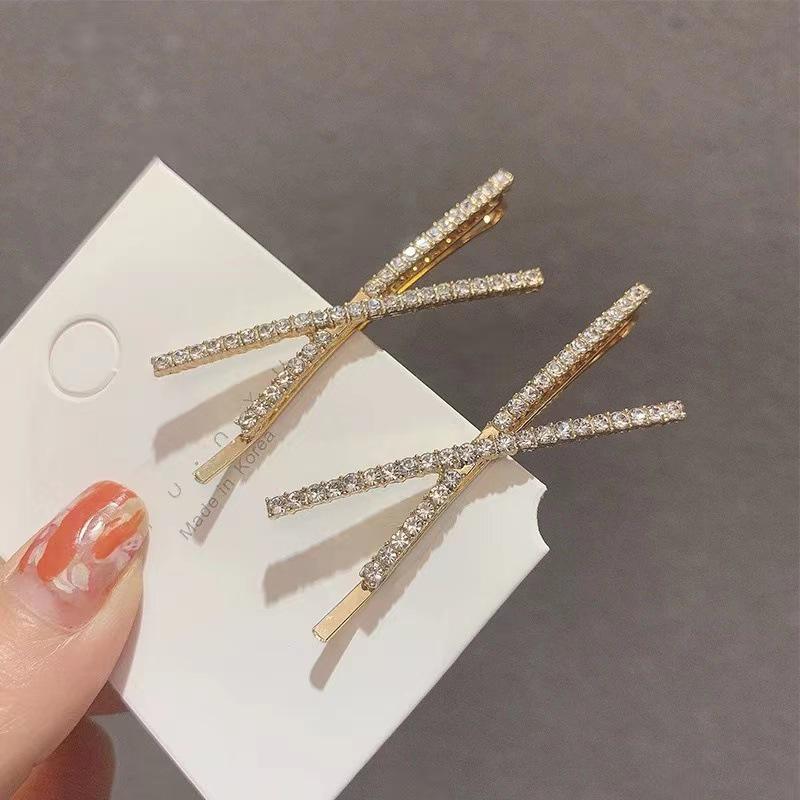 Korean Rhinestone Cross Hair Clip - Women s Flyaway Bangs Accessory
Korean Rhinestone Cross Hair Clip - Women s Flyaway Bangs Accessory
