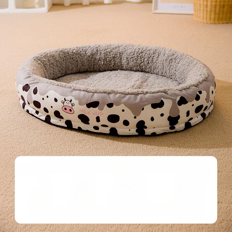 Гнездо для домашних животных, горшочек для меда, овальное гнездо для собак, теплое и утолщенное гнездо для кошек, коврик для собак, бархатное гнездо для щенков, съемное и моющееся гнездо M: 55 * 40CM