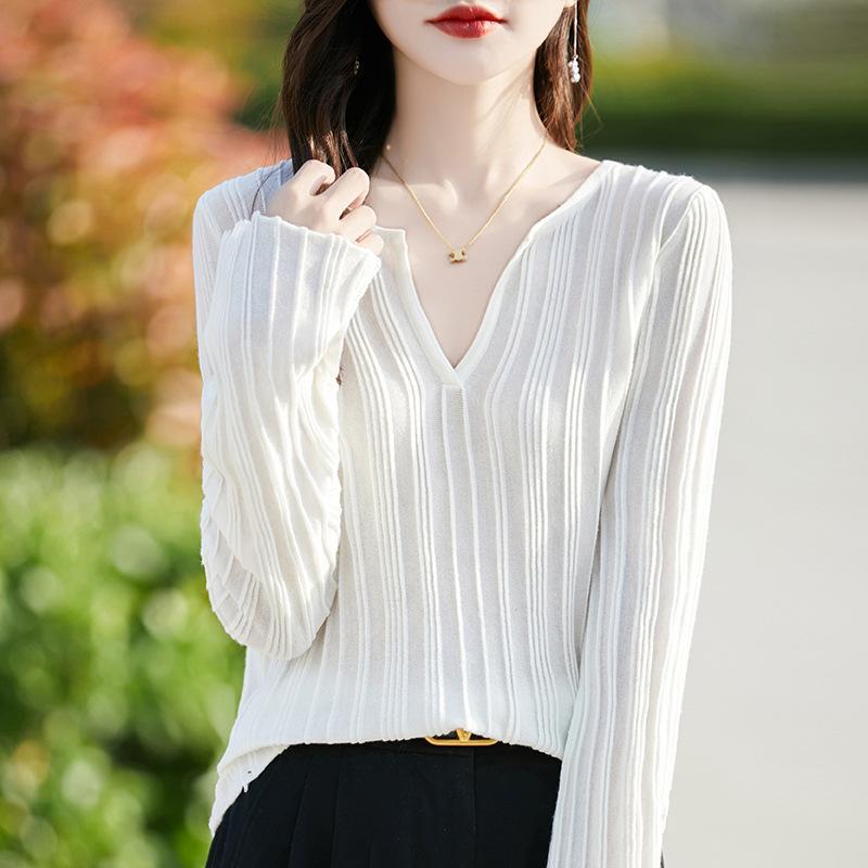Fashion Pop Sense Chic В’язана сорочка з довгими рукавами і V-подібним вирізом. Жіночі весняно-осінні модні топи з темпераментом L
Fashion Pop Sense Chic В’язана сорочка з довгими рукавами і V-подібним вирізом. Жіночі весняно-осінні модні топи з темпераментом L