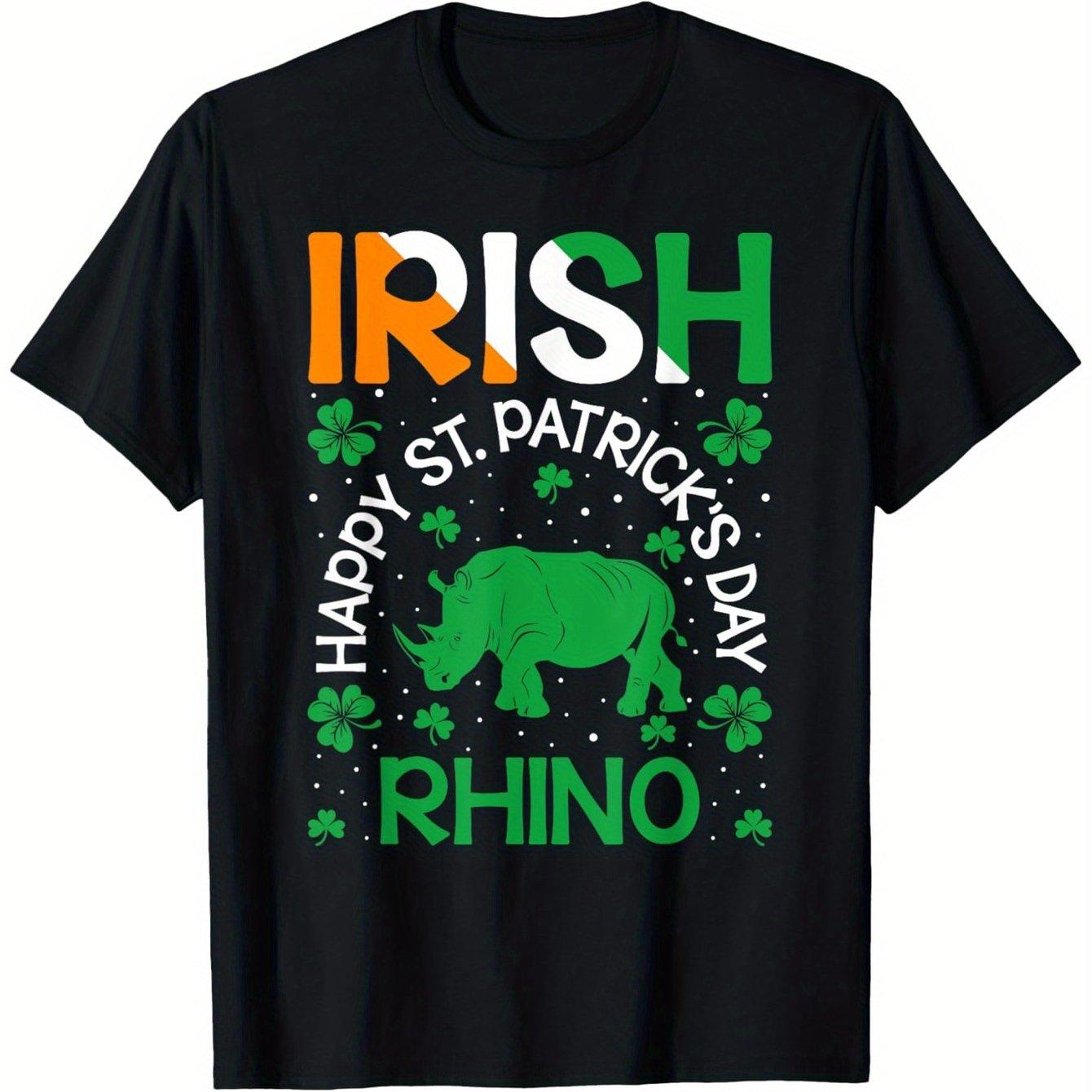 Happy St Patrick Day Rhino Graphic Tee Irish Shamrock Print Cotton Casual Short Sleeve T-Shirt for Men Women 4XL
Happy St Patrick Day Rhino Graphic Tee Irish Shamrock Print Cotton Casual Short Sleeve T-Shirt for Men Women 4XL