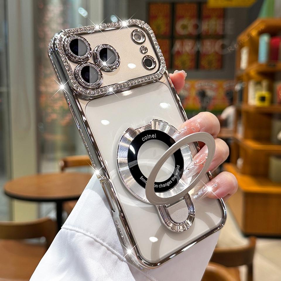 Magnetic Diamond Stand Case For iPhone 17 Air 16E 15 14 Plus 13 11 12 16 17 Pro Max Magsafe Bling Bling Glitter Protector Cover For iPhone 12Pro
Magnetic Diamond Stand Case For iPhone 17 Air 16E 15 14 Plus 13 11 12 16 17 Pro Max Magsafe Bling Bling Glitter Protector Cover For iPhone 12Pro