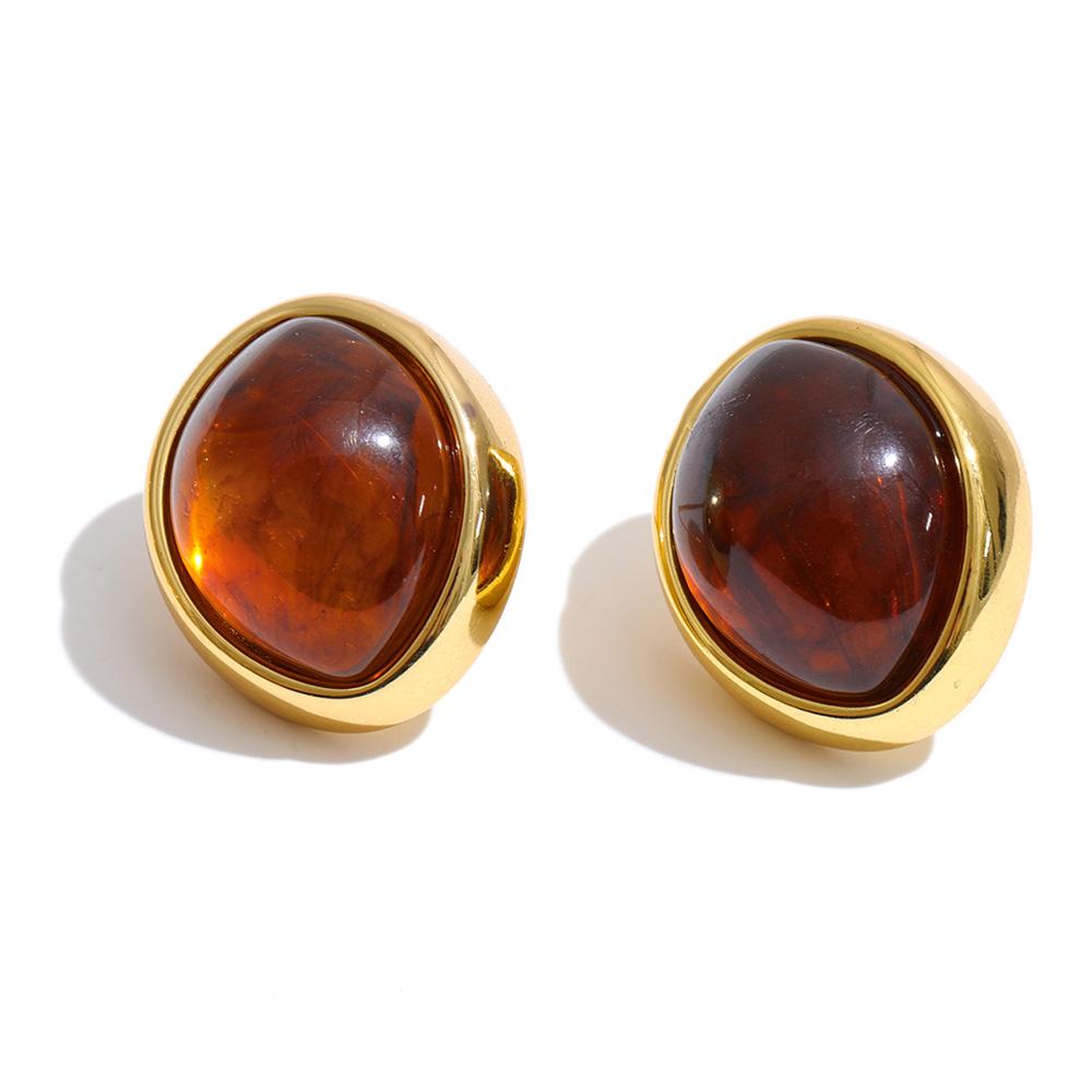 Yhpup 2026 Multi-Color Joyful Candy Resin Oval Stud Earrings 18K Gold Color PVD Plated Stainless Steel Summer Trendy Jewelry
Yhpup 2026 Multi-Color Joyful Candy Resin Oval Stud Earrings 18K Gold Color PVD Plated Stainless Steel Summer Trendy Jewelry