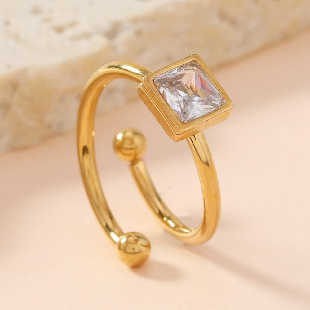 Geometric Square Zirconia Ring Stainless Steel Gold Color Trendy Open Rings Luxury Zircon Birthday Gift Wholesale Open
Geometric Square Zirconia Ring Stainless Steel Gold Color Trendy Open Rings Luxury Zircon Birthday Gift Wholesale Open
