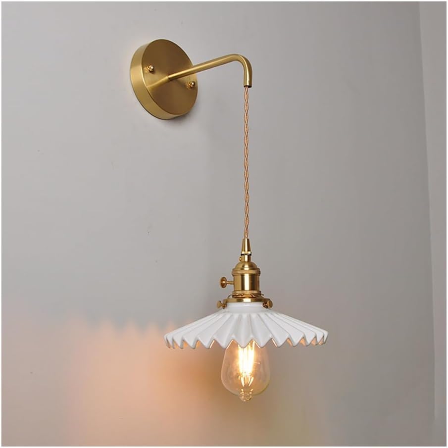 Height Adjustable Gold Wall Sconces, Vintage Brass Wall Light Fixtures with White Ceramic Shade, for Bedroom, Living Room, Dining, Hallway, Round
Height Adjustable Gold Wall Sconces, Vintage Brass Wall Light Fixtures with White Ceramic Shade, for Bedroom, Living Room, Dining, Hallway, Round