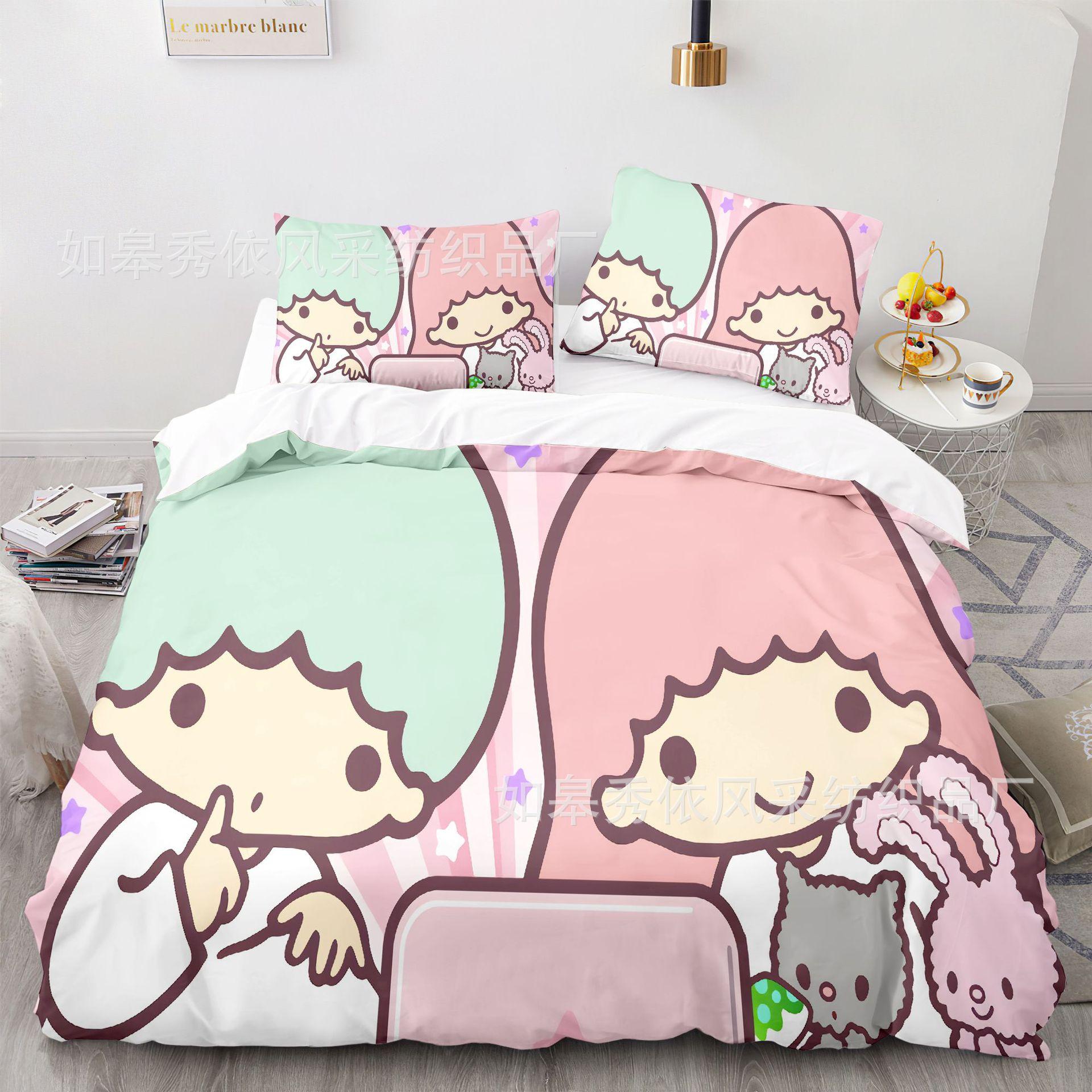 Sanrio Little Twin Stars Bedding Sets Comforter Quilt Bed Cover Duvet Cover Pillow Case 2-3 Pieces Sets Kids Adult Size EU Single 135x200cm
Sanrio Little Twin Stars Bedding Sets Comforter Quilt Bed Cover Duvet Cover Pillow Case 2-3 Pieces Sets Kids Adult Size EU Single 135x200cm