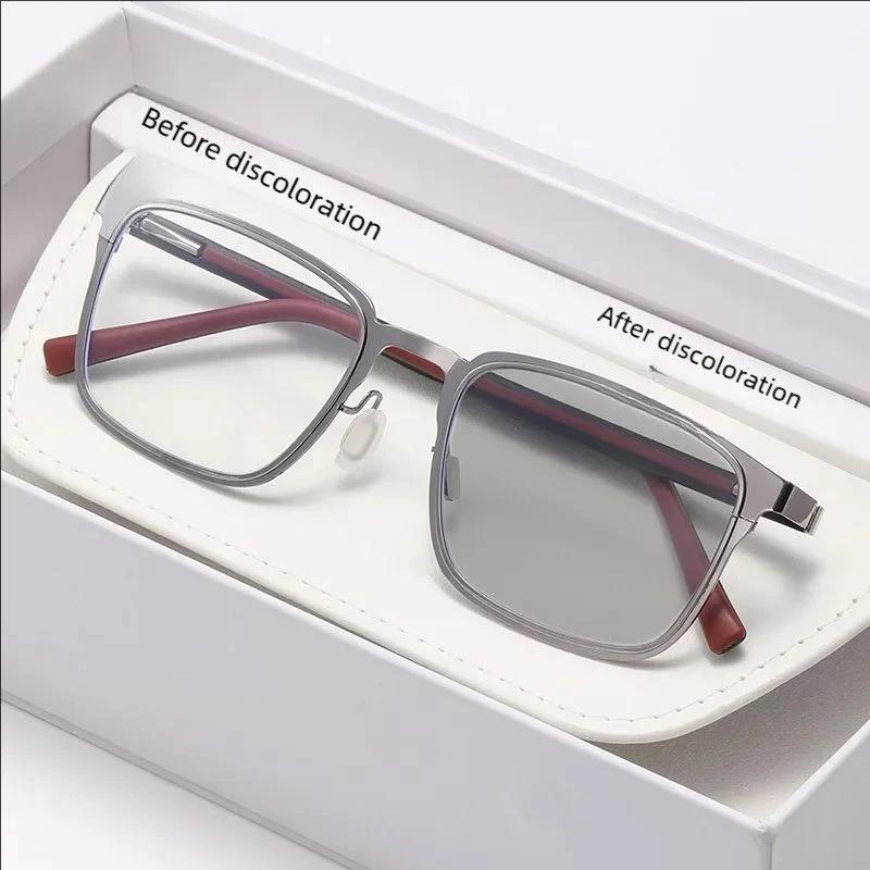 Fashion Business Ultra-light TR90 Temple Men Photochromic Myopia Glasses Square Eyewear Prescription Lens with Diopter 0 To -4.0 0
Fashion Business Ultra-light TR90 Temple Men Photochromic Myopia Glasses Square Eyewear Prescription Lens with Diopter 0 To -4.0 0