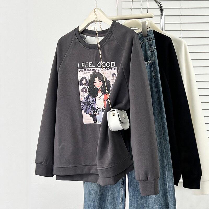2026 Spring Plus Size Loose Hoodie with Fashionable Woman Print, Round Neck, and Raglan Sleeves 3XL (Recommended weight 150-170 lbs) серый
2026 Spring Plus Size Loose Hoodie with Fashionable Woman Print, Round Neck, and Raglan Sleeves 3XL (Recommended weight 150-170 lbs) серый