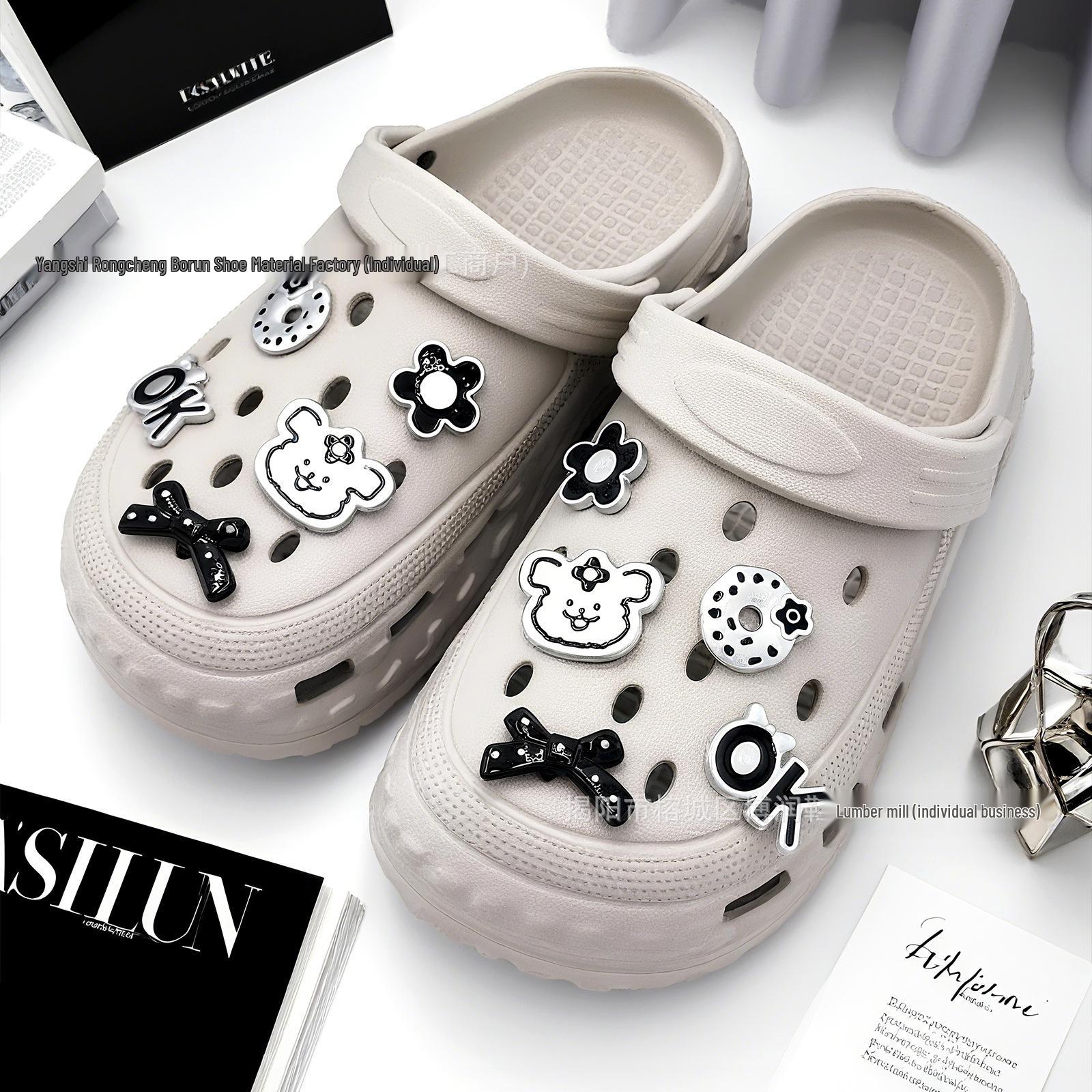 Матовый серебристый щенок сердце цветок ювелирные изделия аксессуары для волос сабо ручная работа материалы