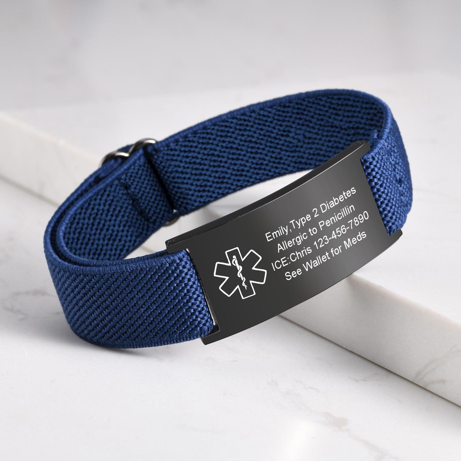 Medical Alert Bracelet for Men Women,Personalized Stainless Steel Elastic Strap Wristband,Gifts for Family Grandparents Patient 21CM
Medical Alert Bracelet for Men Women,Personalized Stainless Steel Elastic Strap Wristband,Gifts for Family Grandparents Patient 21CM