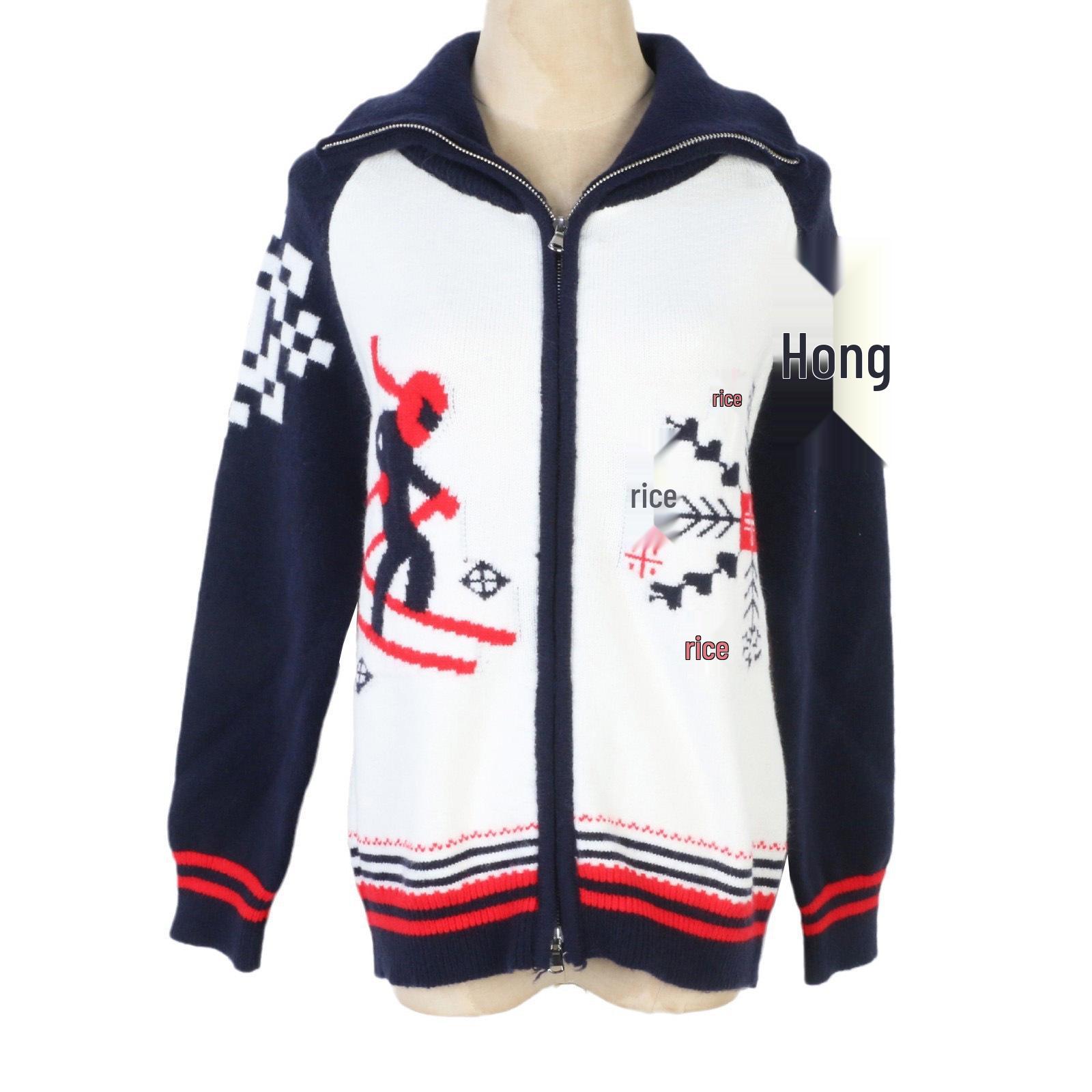 Women s High-End Korean Style Autumn/Winter Color Block Jacquard Double Zipper Knitwear Small
Women s High-End Korean Style Autumn/Winter Color Block Jacquard Double Zipper Knitwear Small