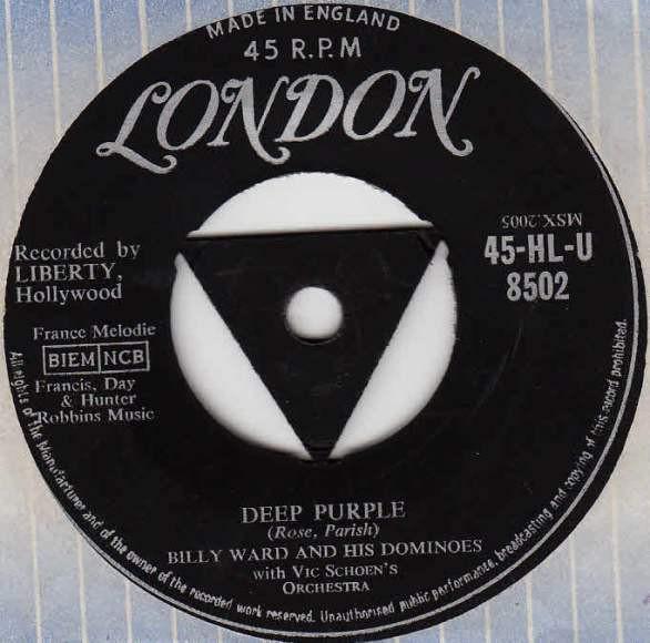 7inch Record BILLY WARD & HIS DOMINOES - Deep Purple 45HLU8502 London Records 1957 UK Jazz Used
7inch Record BILLY WARD & HIS DOMINOES - Deep Purple 45HLU8502 London Records 1957 UK Jazz Used