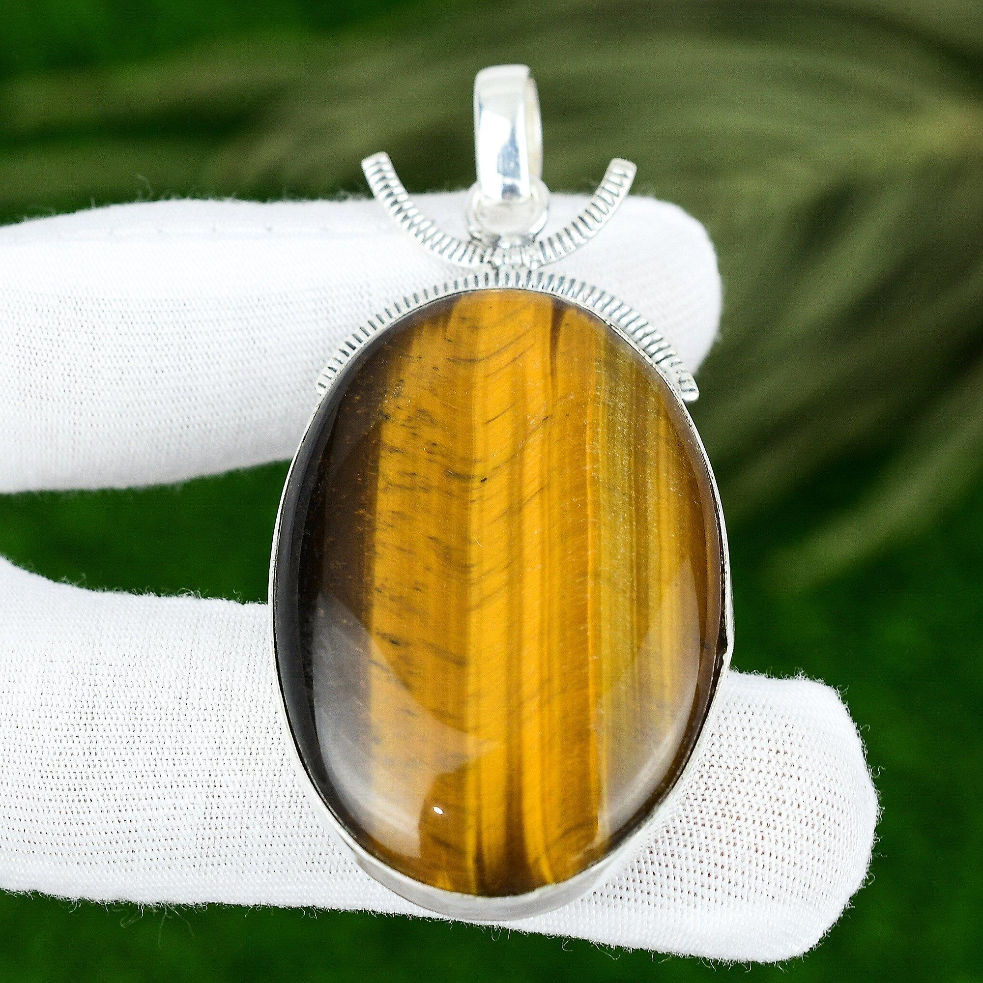Wedding Gift For Her 925 Sterling Silver Natural Tiger Eye Gemstone Pendant
Wedding Gift For Her 925 Sterling Silver Natural Tiger Eye Gemstone Pendant