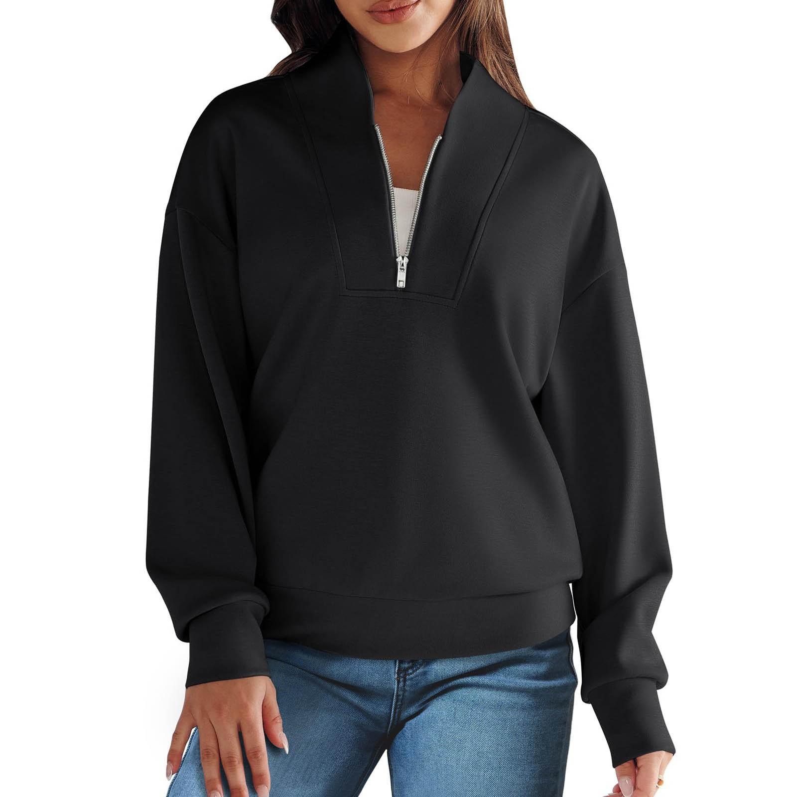 Женская толстовка на молнии с длинным рукавом и воротником на четверть молнии, пуловер, топы, осенние наряды S чёрный
Женская толстовка на молнии с длинным рукавом и воротником на четверть молнии, пуловер, топы, осенние наряды S чёрный