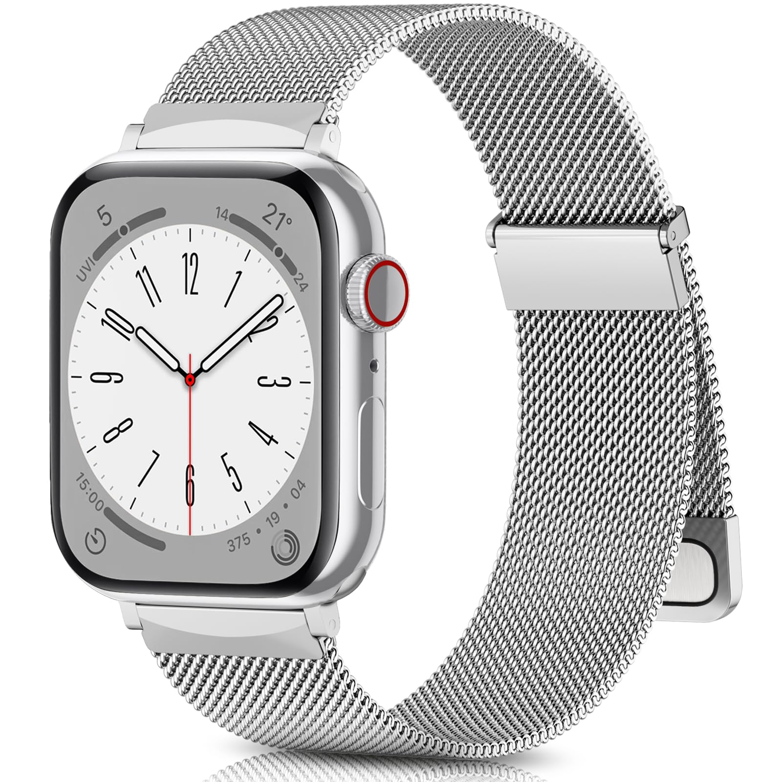 For Apple Watch 10 46mm/Ultra 2/Ultra 49mm/9 8 7 45mm/SE (2023) SE (2022) SE 6 5 4 44mm/3 2 1 42mm Metal Strap Watchband Silver
For Apple Watch 10 46mm/Ultra 2/Ultra 49mm/9 8 7 45mm/SE (2023) SE (2022) SE 6 5 4 44mm/3 2 1 42mm Metal Strap Watchband Silver