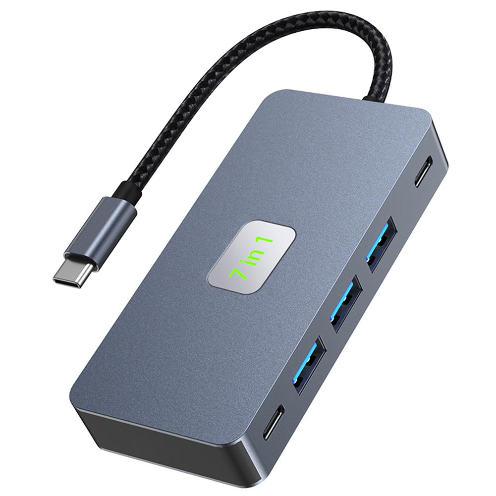 7-в-1 USB-C док-станція з підтримкою двох моніторів HDMI, з 2 портами HDMI 4K, USB-C хаб для MacBook Pro, XPS та інших сірий
7-в-1 USB-C док-станція з підтримкою двох моніторів HDMI, з 2 портами HDMI 4K, USB-C хаб для MacBook Pro, XPS та інших сірий