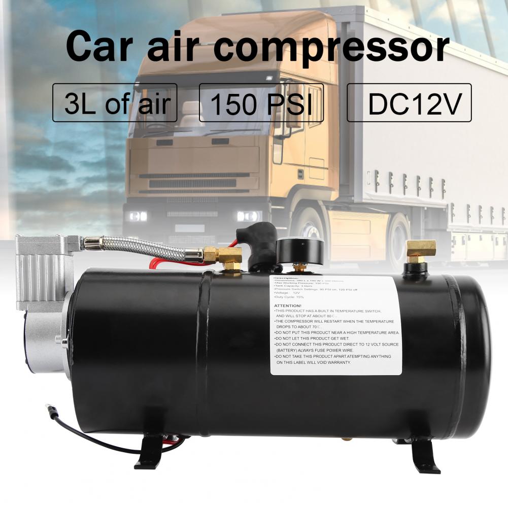 Комплект повітряного компресора 3 л DC12V Перемикач тиску великого об’єму повітря Металевий бортовий повітряний компресор труби для аксесуарів Air Horn
Комплект повітряного компресора 3 л DC12V Перемикач тиску великого об’єму повітря Металевий бортовий повітряний компресор труби для аксесуарів Air Horn