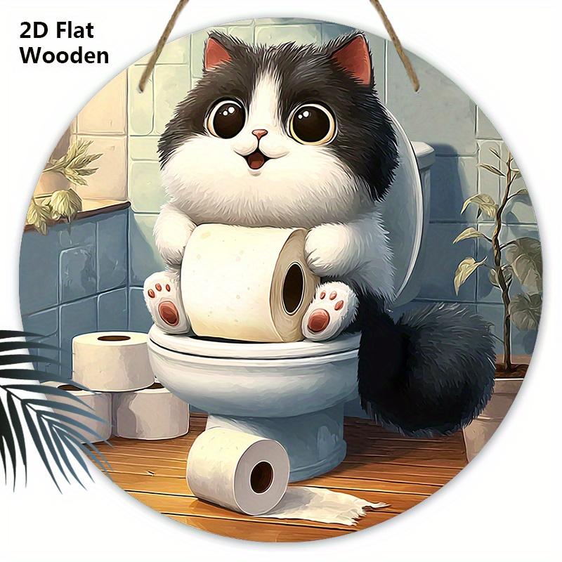 Деревянная табличка для ванной с мультяшным котом - Уникальные фигурки-украшения - Идеально для двери ванной, настенного декора 20cm/7.87in синий
Деревянная табличка для ванной с мультяшным котом - Уникальные фигурки-украшения - Идеально для двери ванной, настенного декора 20cm/7.87in синий