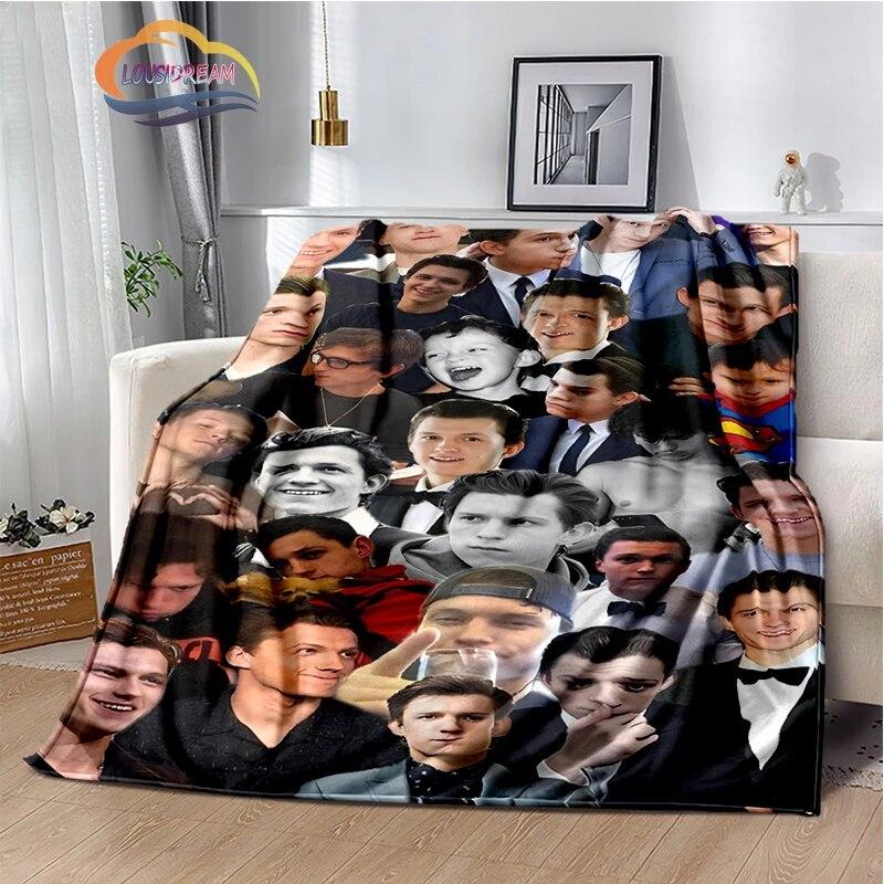Модное шерстяное одеяло Тома Холланда с изображением коллажа Jindian, одеяло с персонажами из фильма, одеяло для подарка на все сезоны
Модное шерстяное одеяло Тома Холланда с изображением коллажа Jindian, одеяло с персонажами из фильма, одеяло для подарка на все сезоны