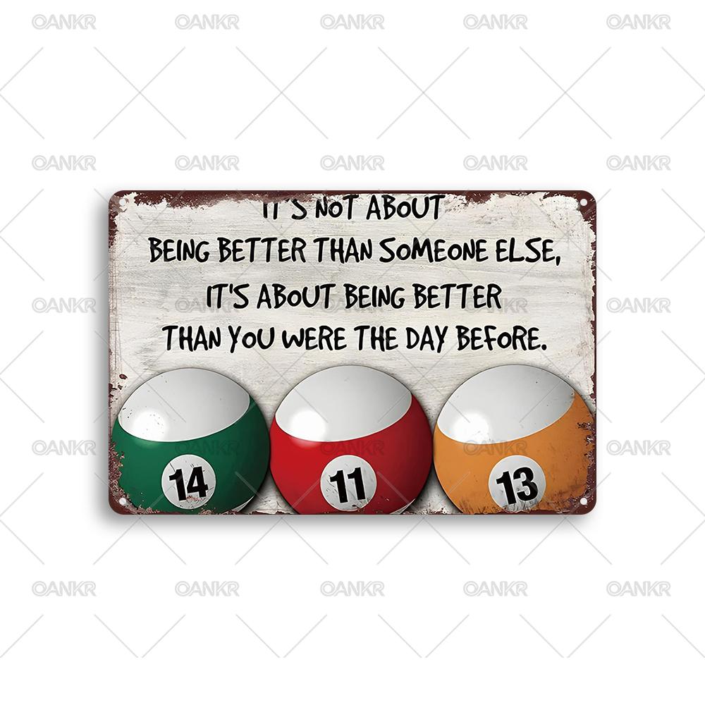Funny Billiards Club Decor Metal Tin Sign Motivational Quote With Billiard Balls Metal Signs for Man Cave Home Art Wall Decor 20x30cm(7.8x11.8inch)
Funny Billiards Club Decor Metal Tin Sign Motivational Quote With Billiard Balls Metal Signs for Man Cave Home Art Wall Decor 20x30cm(7.8x11.8inch)