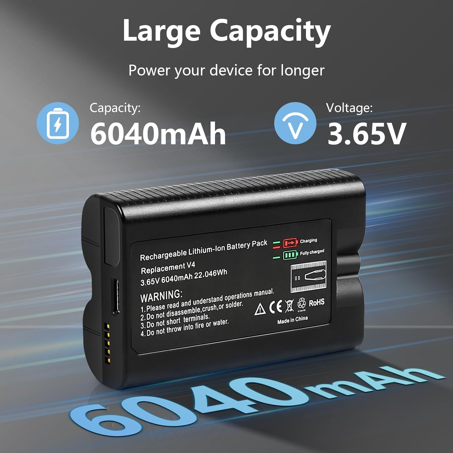 Комплект из 2 аккумуляторов 6040 мАч и зарядной станции для Ring Doorbell 2/3/4/3+/Pro, Spotlight Cam, Stick Up Cam, Peephole Cam - Модернизированный литий-ионный чёрный
Комплект из 2 аккумуляторов 6040 мАч и зарядной станции для Ring Doorbell 2/3/4/3+/Pro, Spotlight Cam, Stick Up Cam, Peephole Cam - Модернизированный литий-ионный чёрный