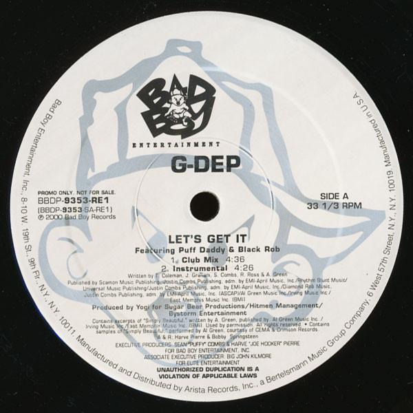 12inch Record G-DEP - Let s Get It BBDP9353RE1 Bad Boy Enterta 2000 US Rap & Hip-Hop/R&B Used
12inch Record G-DEP - Let s Get It BBDP9353RE1 Bad Boy Enterta 2000 US Rap & Hip-Hop/R&B Used