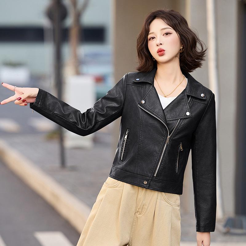 Women s Slim Fit PU Leather Motorcycle Jacket - Spring/Autumn Lapel Short Coat (Style ZH1180) M 90-108 lbs
Women s Slim Fit PU Leather Motorcycle Jacket - Spring/Autumn Lapel Short Coat (Style ZH1180) M 90-108 lbs