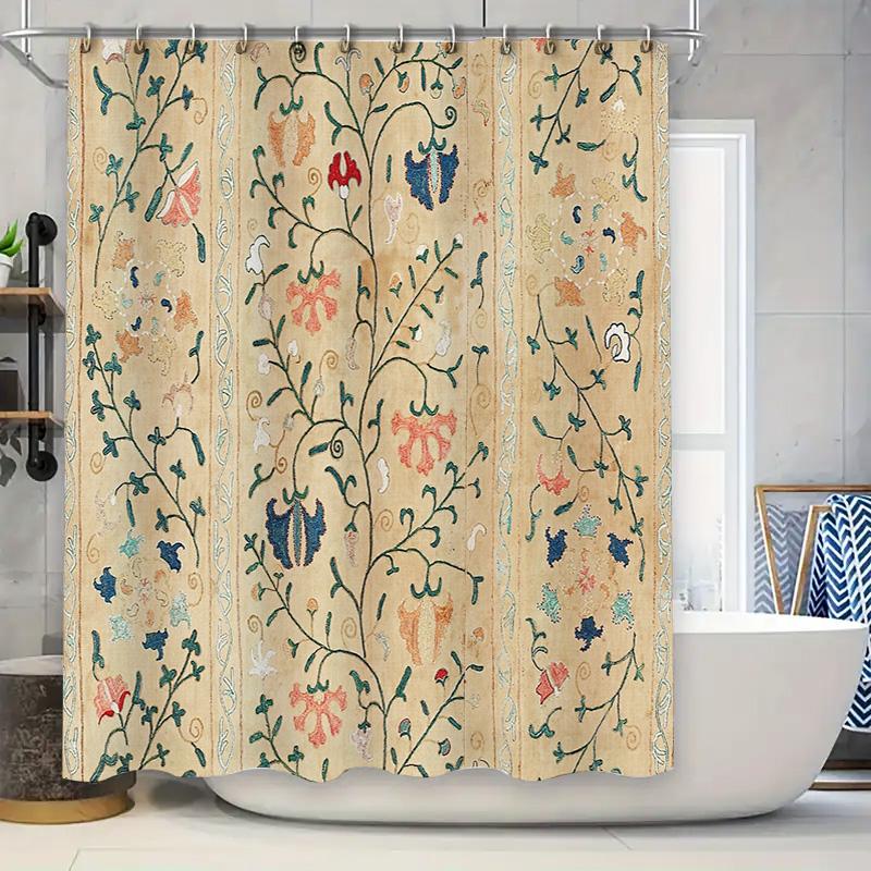 Elegant Floral Shower Curtain Waterproof Vintage Botanical Pattern Fabric Bathroom Decor Backdrop W60H190(CM)-1 Pcs
Elegant Floral Shower Curtain Waterproof Vintage Botanical Pattern Fabric Bathroom Decor Backdrop W60H190(CM)-1 Pcs