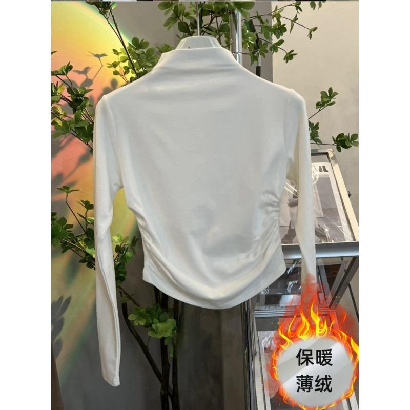 Женская футболка с неровным низом и плиссировкой, двухсторонняя, с начесом, с полувысоким воротом и длинными рукавами, весенний топ XL белый
Женская футболка с неровным низом и плиссировкой, двухсторонняя, с начесом, с полувысоким воротом и длинными рукавами, весенний топ XL белый