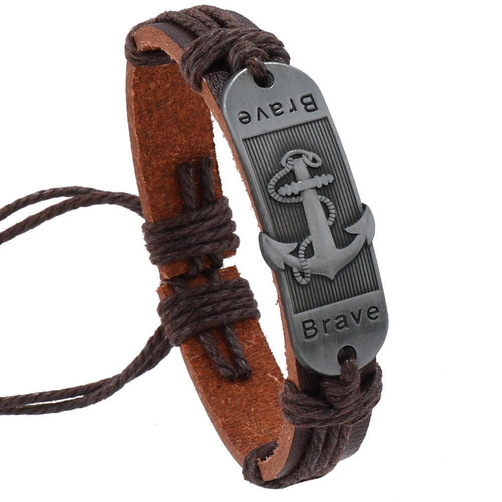 Retro Ocean Tide Beach Charm Anchor Bracelet Men Hand-woven Leather Bracelet Bangles Simple Vacation Jewelry Pulseras
Retro Ocean Tide Beach Charm Anchor Bracelet Men Hand-woven Leather Bracelet Bangles Simple Vacation Jewelry Pulseras