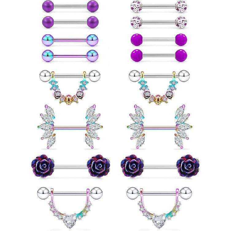 Женские ювелирные изделия для пирсинга сосков 14G Кольцо для сосков Медицинская сталь Винтовые плоскогубцы Защитное кольцо для сосков Штанга Ювелирный костюм для пирсинга 9/16 дюймов 14 мм Rainbow Color
Женские ювелирные изделия для пирсинга сосков 14G Кольцо для сосков Медицинская сталь Винтовые плоскогубцы Защитное кольцо для сосков Штанга Ювелирный костюм для пирсинга 9/16 дюймов 14 мм Rainbow Color